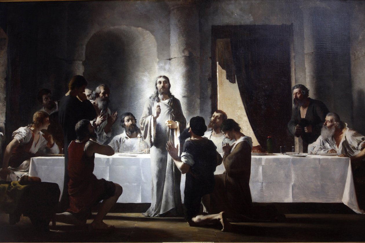 Parijs, Frankrijk Saint-Francois-Xavier kerk Het Laatste Avondmaal door Henri Lerolle door Unbekannt