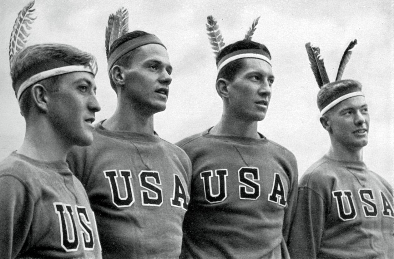 Deel van de Amerikaanse gouden medaille-winnende roeiploeg, Berlijnse Olympische Spelen, 1936 door Unbekannt