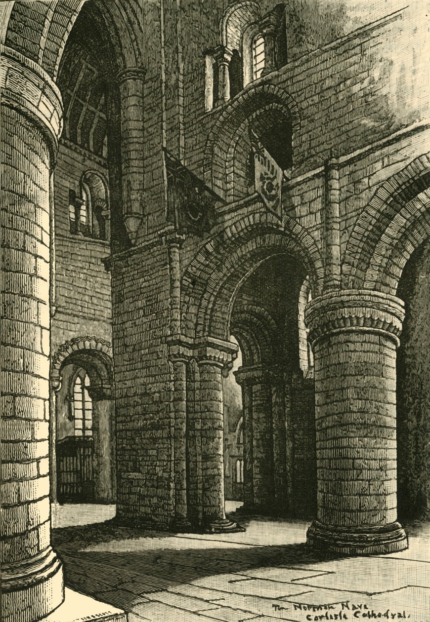 Deel van het schip, Carlisle Cathedral, 1898 door Unbekannt