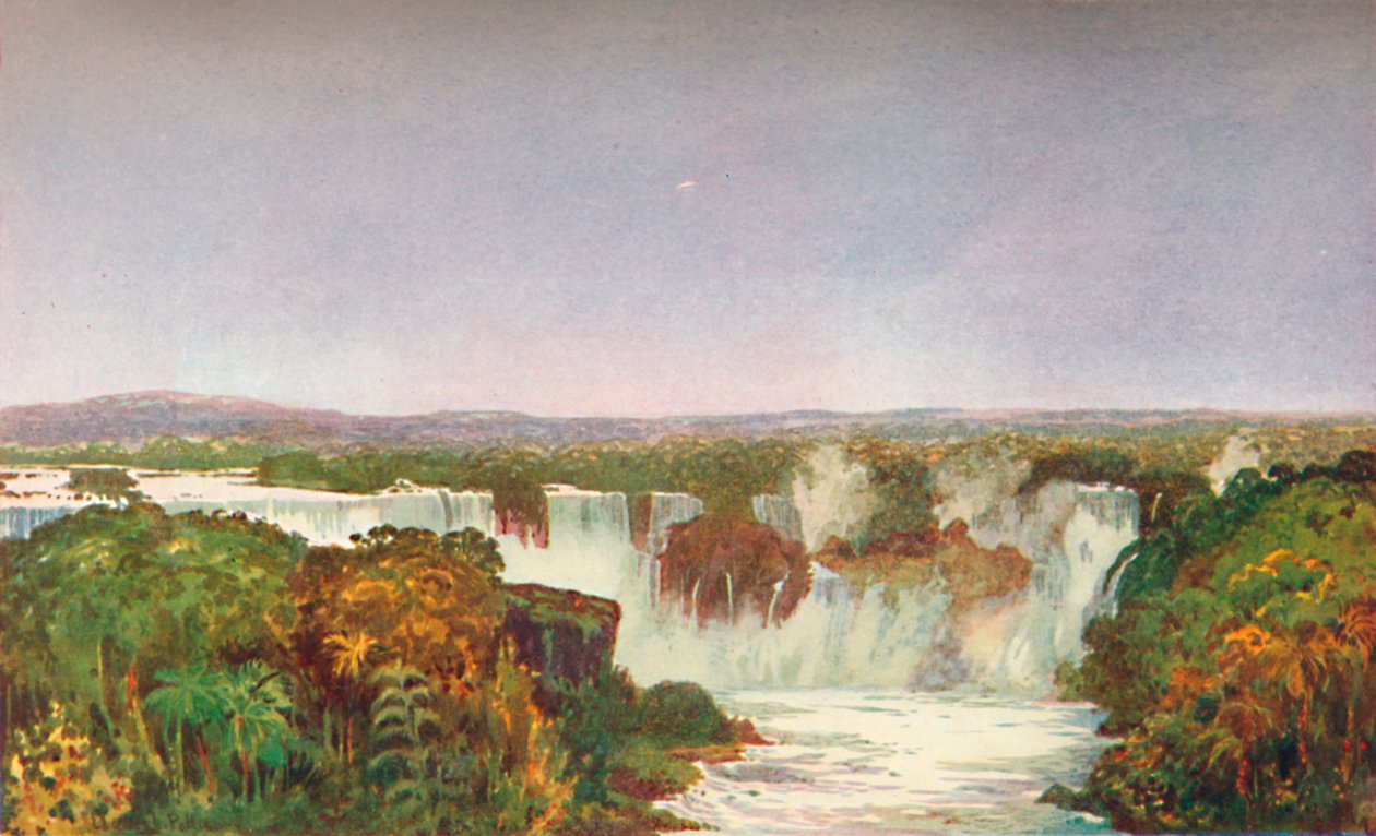 Gedeeltelijk uitzicht op de watervallen van Iguassu, 1914 door Unbekannt