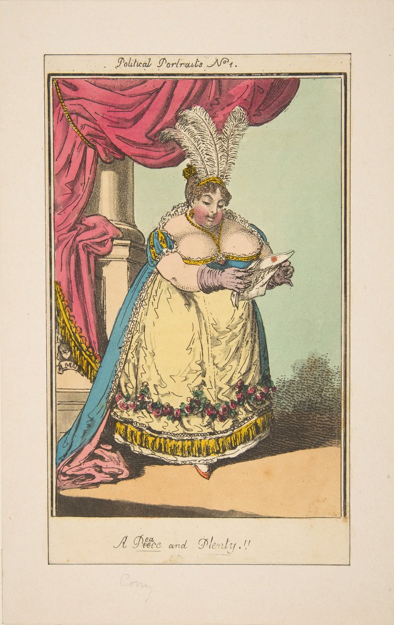 Vrede, Stuk en Overvloed Politieke Portretten Nr. 1, ca. 1820 door Unbekannt