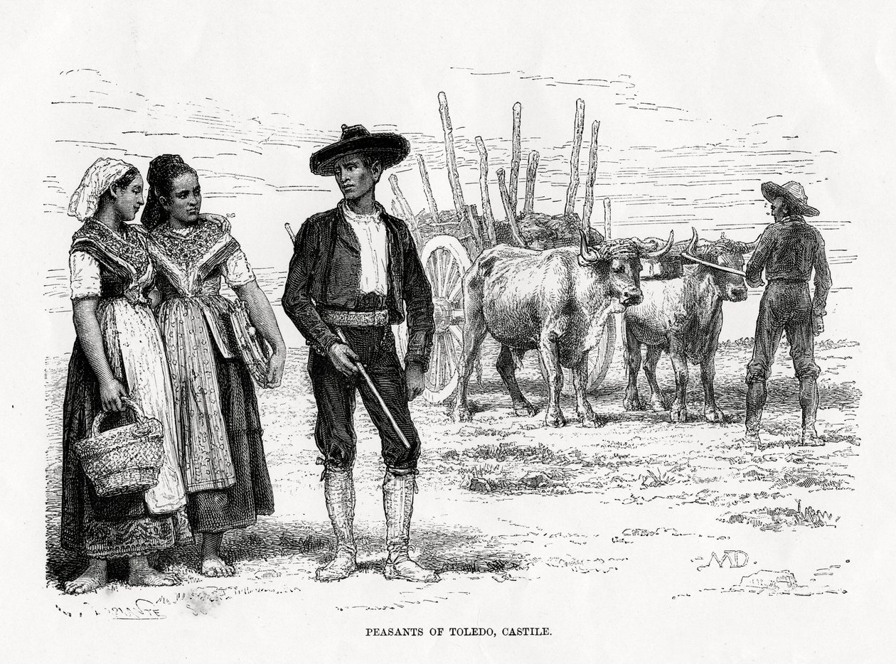 Boeren van Toledo, Castilla-La Mancha, Spanje, 1879 door Unbekannt