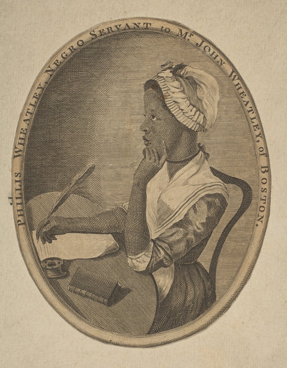 Phillis Wheatley, zwarte Dienaar van Mr. John Wheatley uit Boston, ca. 1773 door Unbekannt