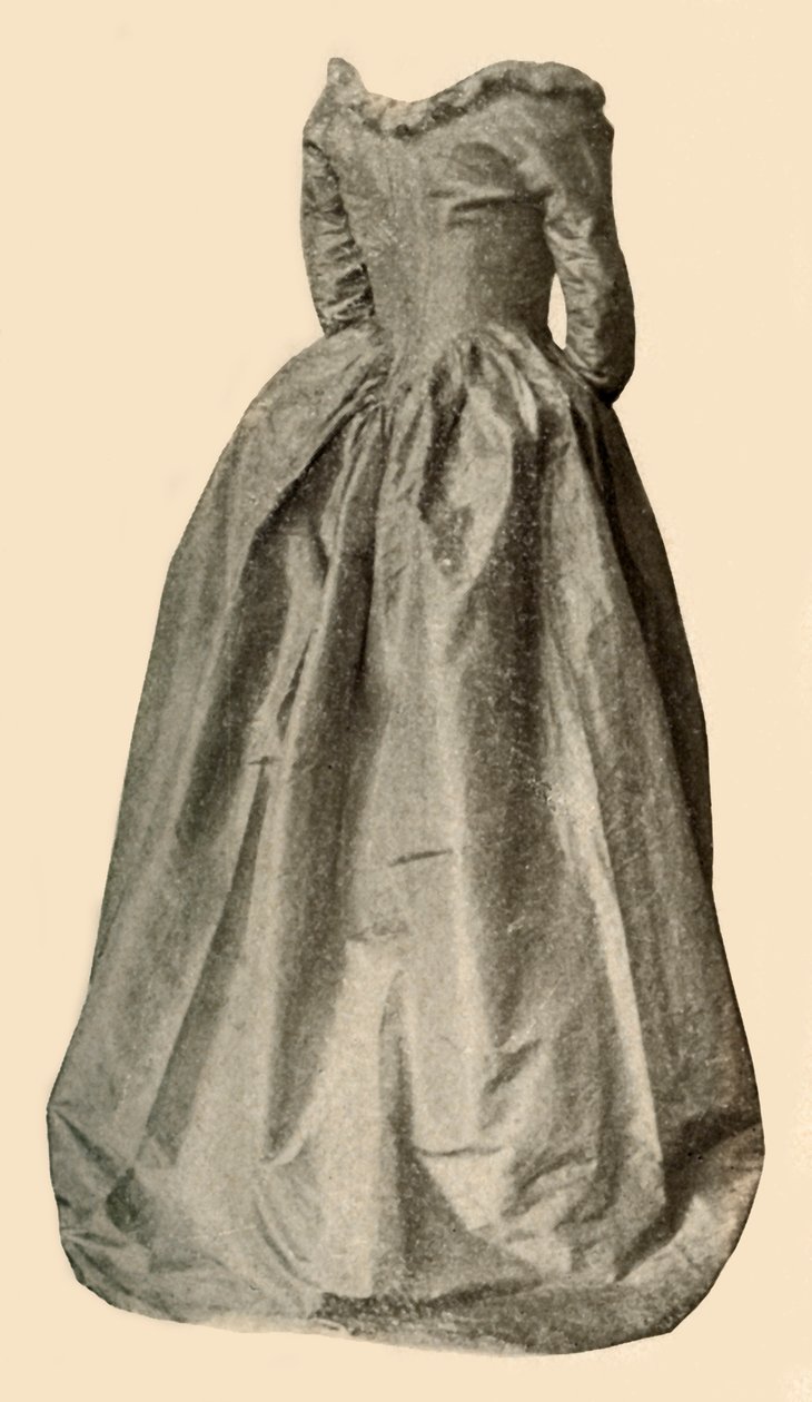 Afbeelding van een blauwe interessante jurk gedragen door mevrouw St Clair, ca. 1760, 1937 door Unbekannt