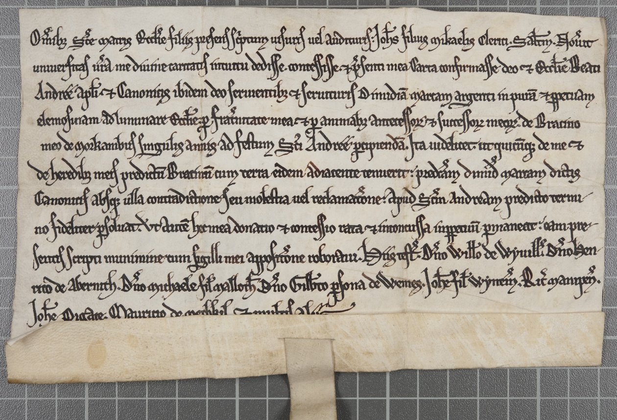 Pittance writ: Charter die aalmoezen verleent aan de Kerk van Sint Andreas de Apostel door Unbekannt