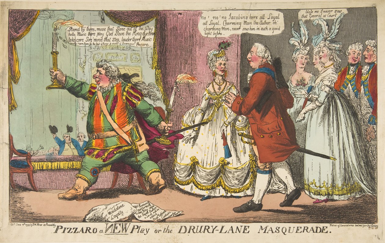 Pizzaro een nieuw toneelstuk of het Drury-Lane Masquerade, 11 juni 1799 door Unbekannt