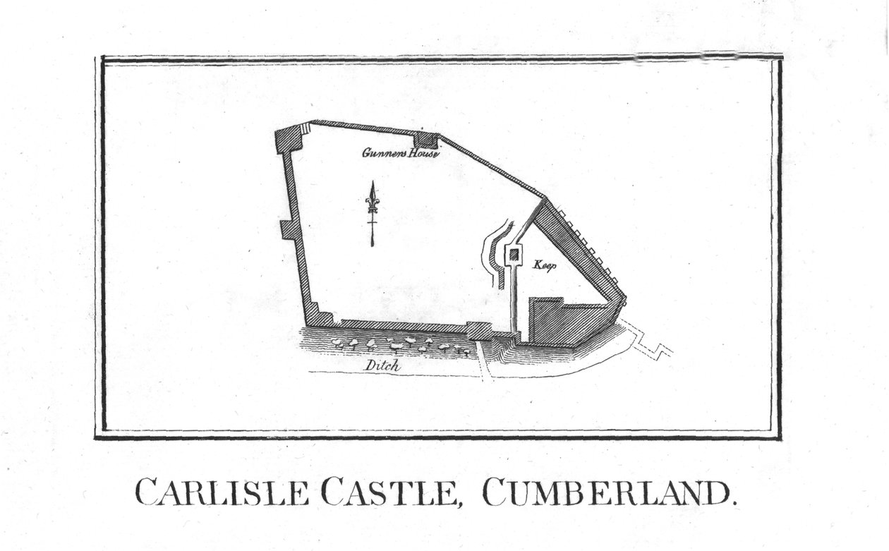 Plattegrond van Carlisle Castle, Cumberland door Unbekannt