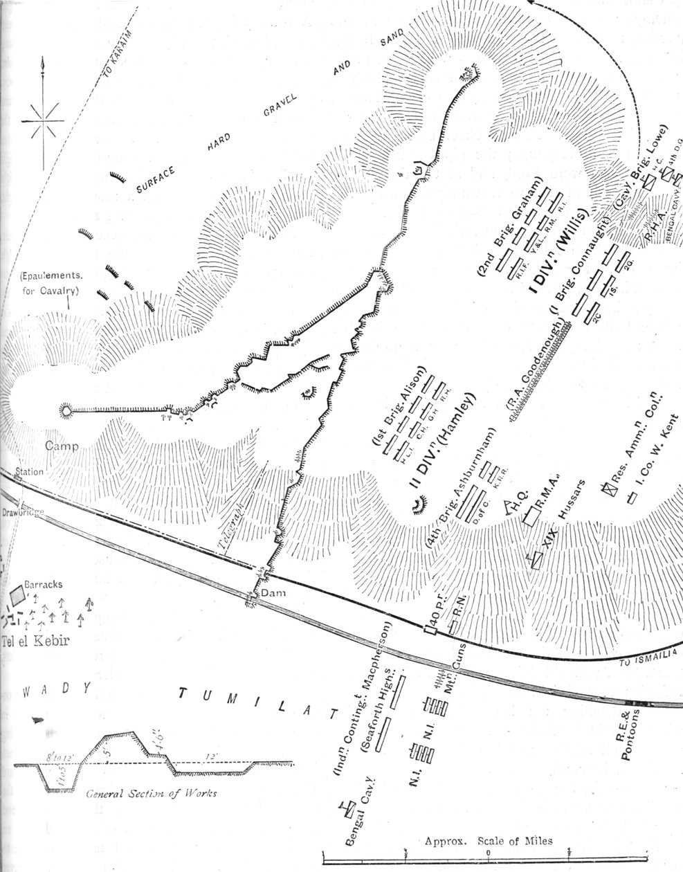 Plan van de Slag bij Tel-El-Kebir, 13 september 1882 door Unbekannt