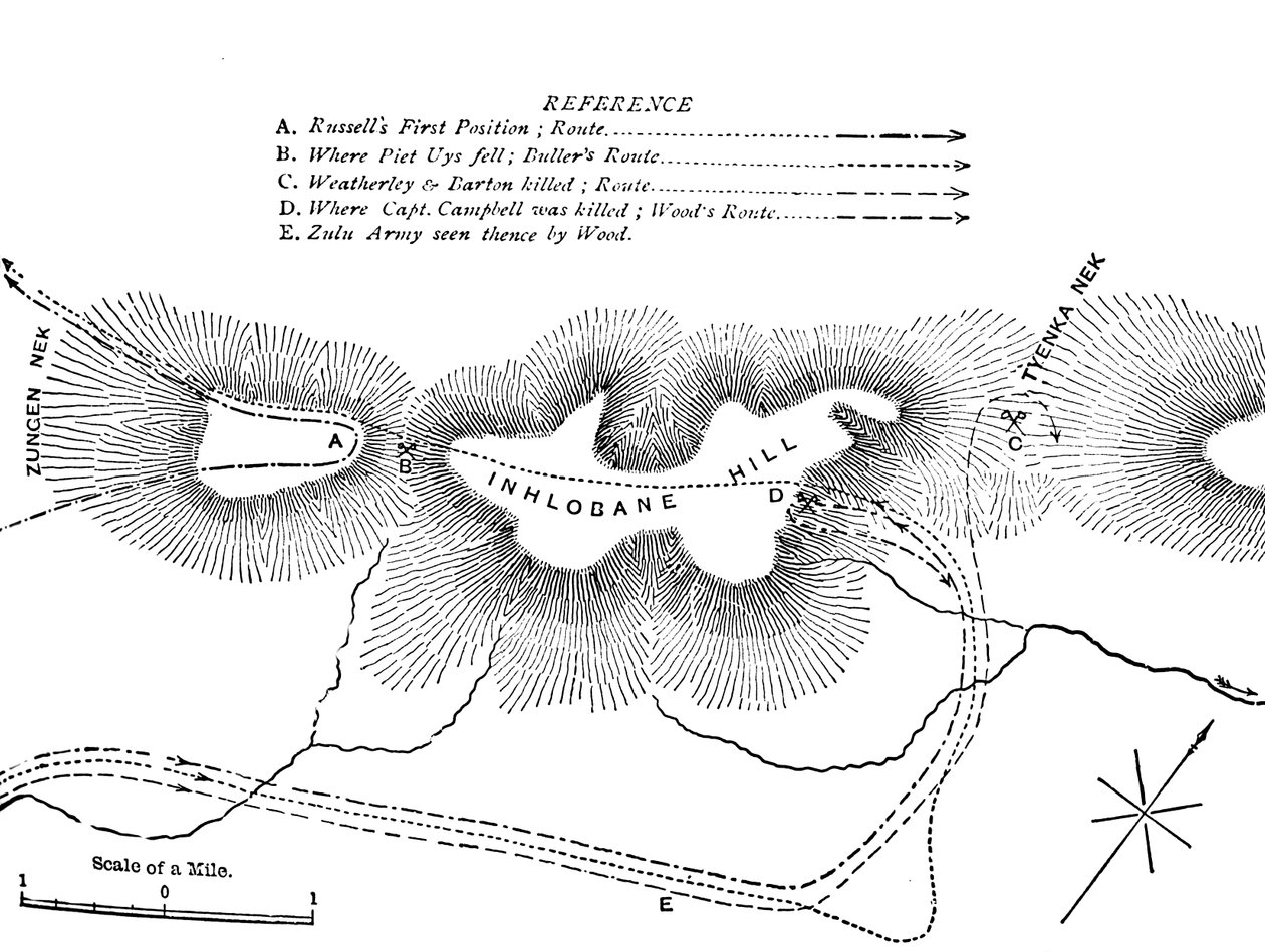 Plan van de strijd op de Inhlobane-berg, 28 maart 1979, ca. 1880 door Unbekannt