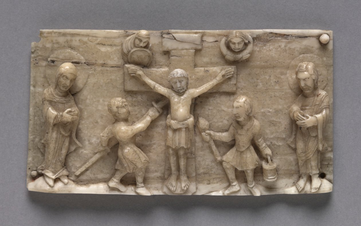 Plaquette van een draagbaar altaar met de kruisiging door Unbekannt