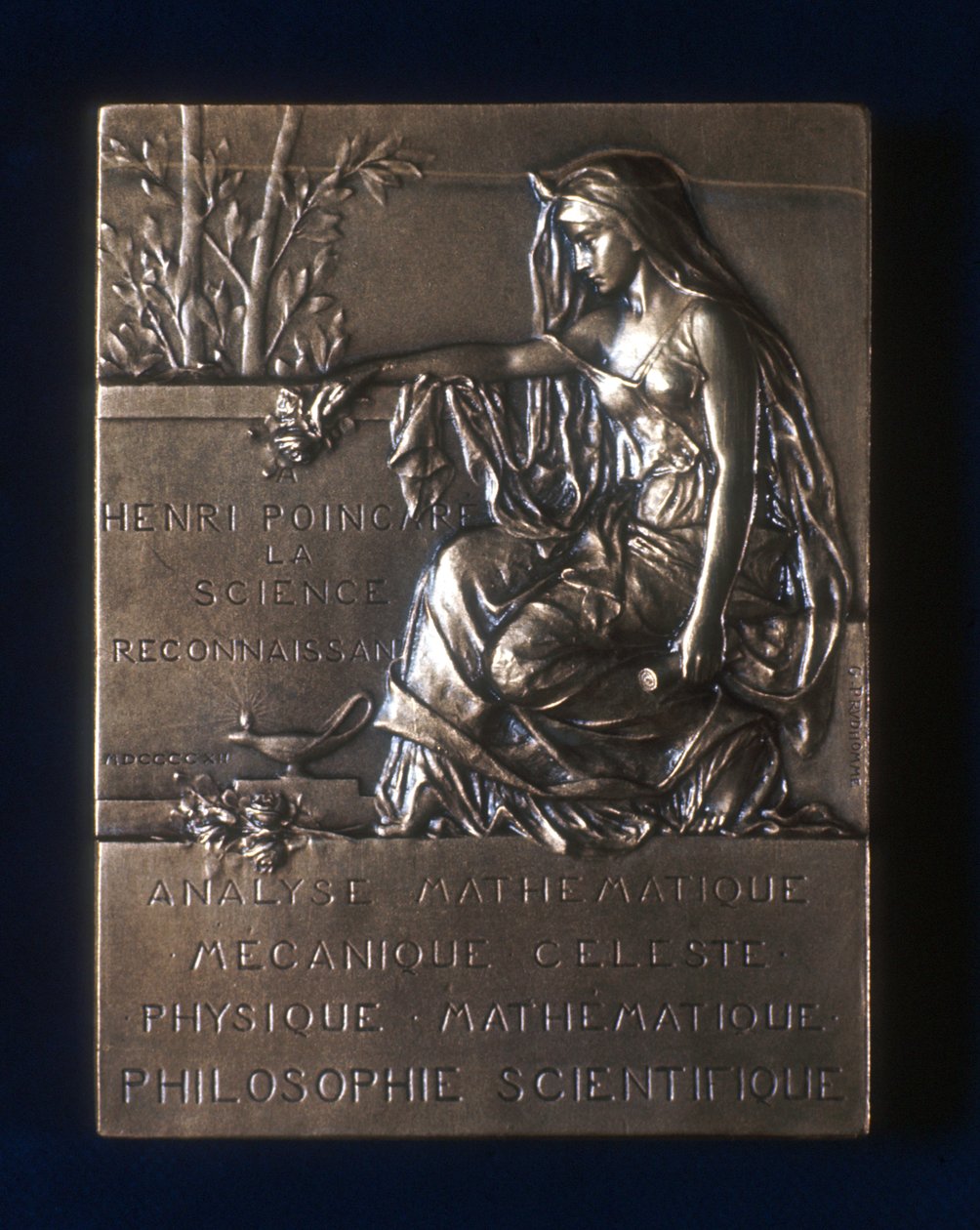 Plaquette ter herdenking van de dood van Henri Poincare, Franse wiskundige, 1912 door Unbekannt