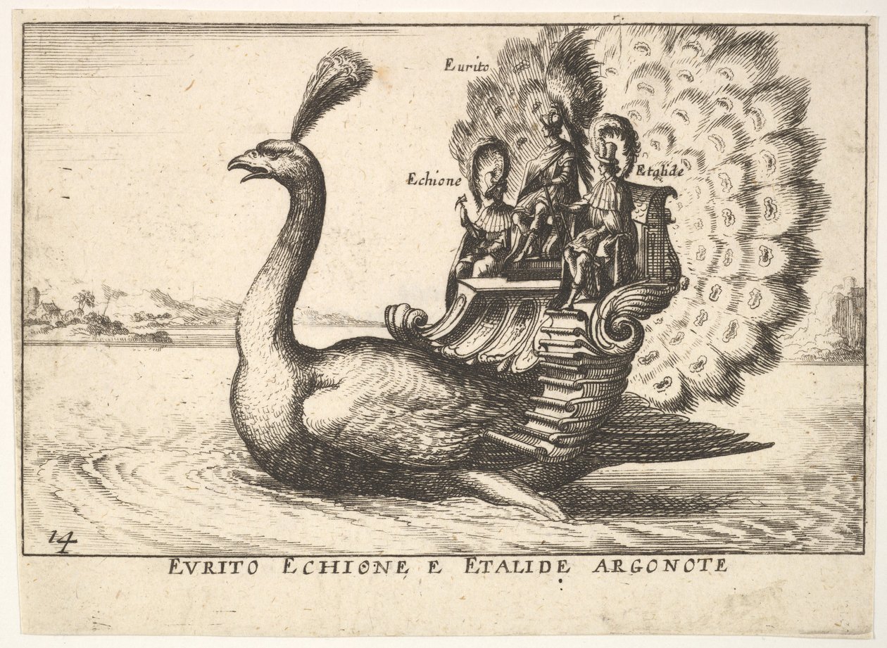 Blad 14: De Argonauten Eurytus, Echion en Aethalides, 1664 door Unbekannt
