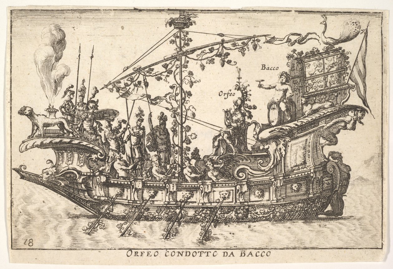 Orpheus geleid door Bacchus, uit de serie De pracht door Unbekannt
