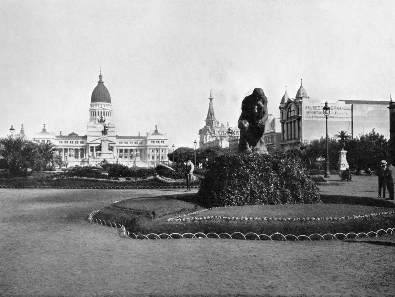 Plaza de Mayo en het Congresgebouw, Buenos Aires, Argentinië door Unbekannt