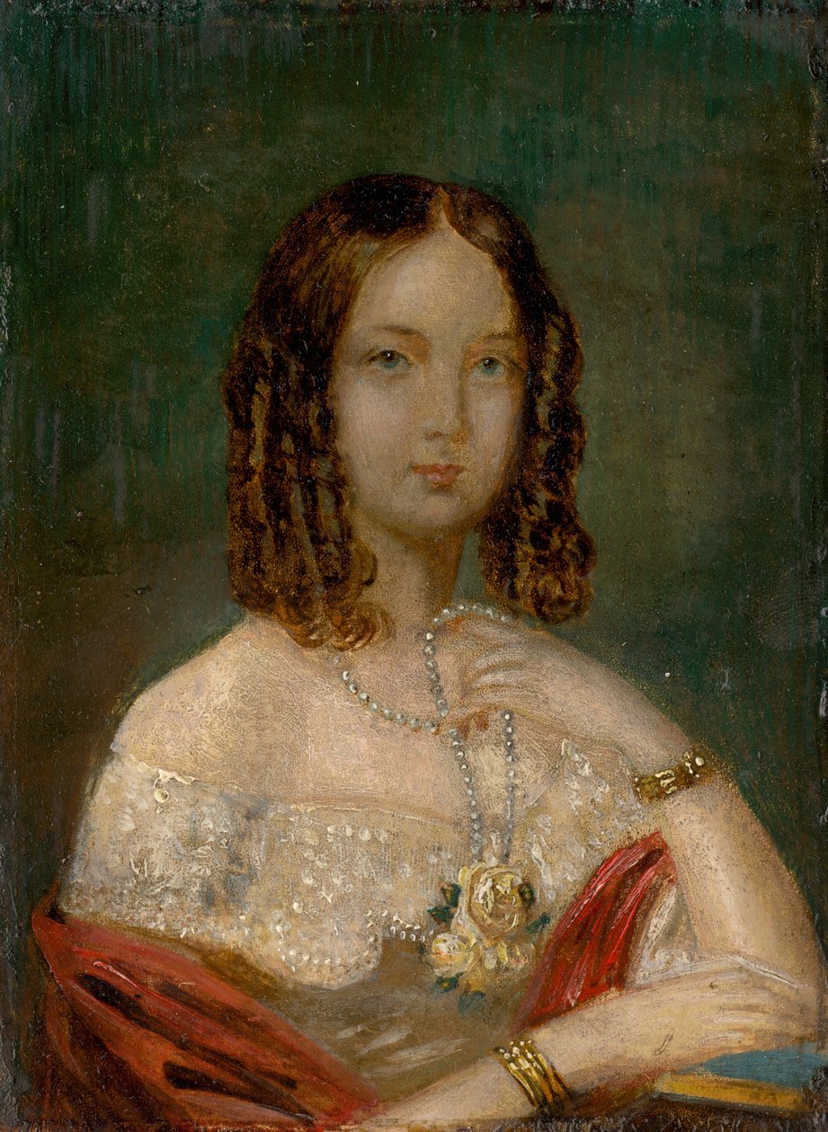 Portret van een meisje met een ketting door Unbekannt