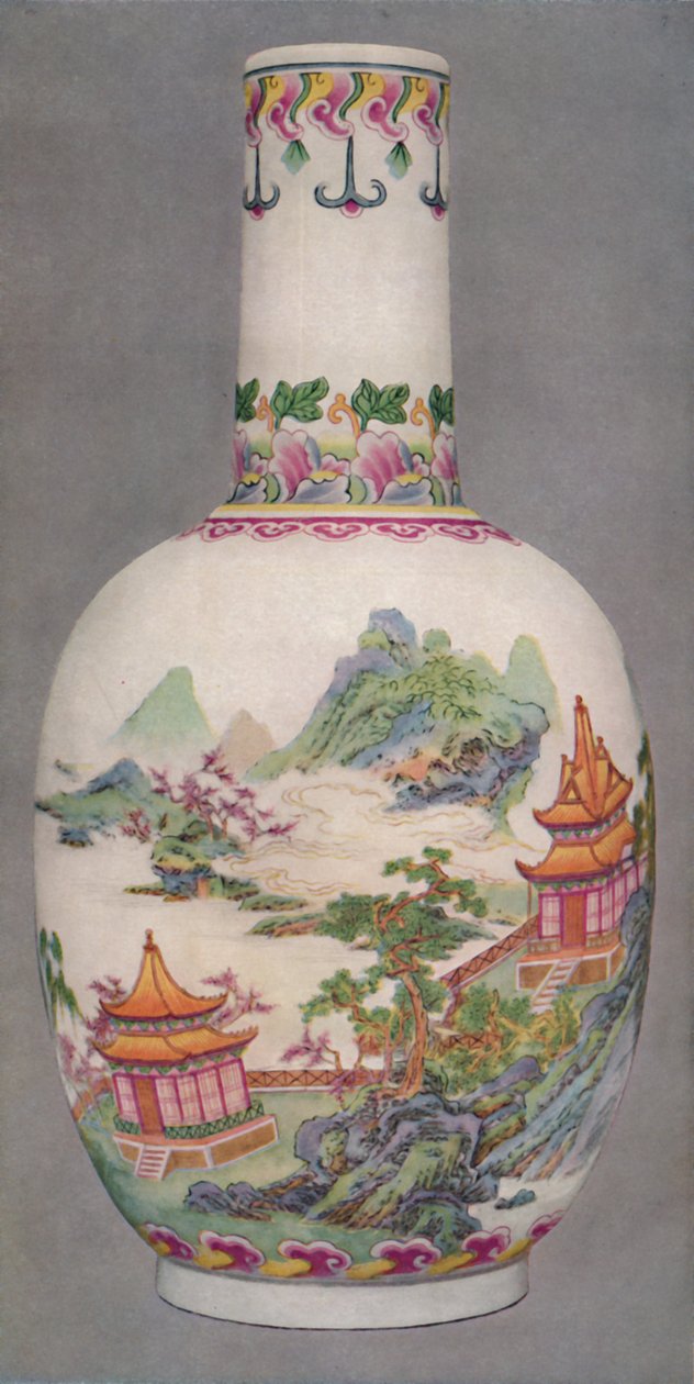 Porseleinen fles in de Ku Yueh Hsuan-stijl. ChIen Long-periode, 1736-1796, 1928 door Unbekannt