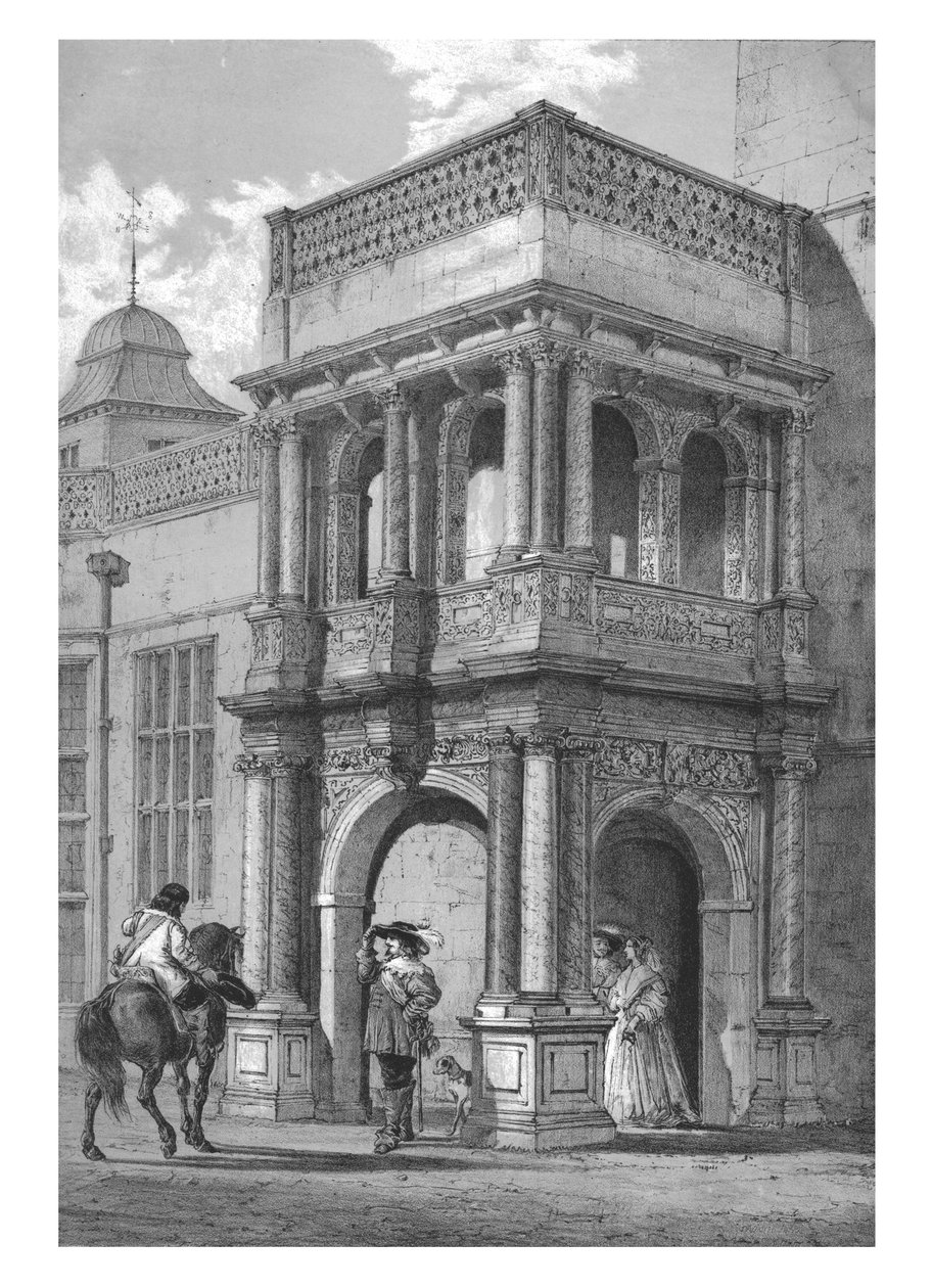 Portiek bij Audley End, Essex, ca. 1840 door Unbekannt