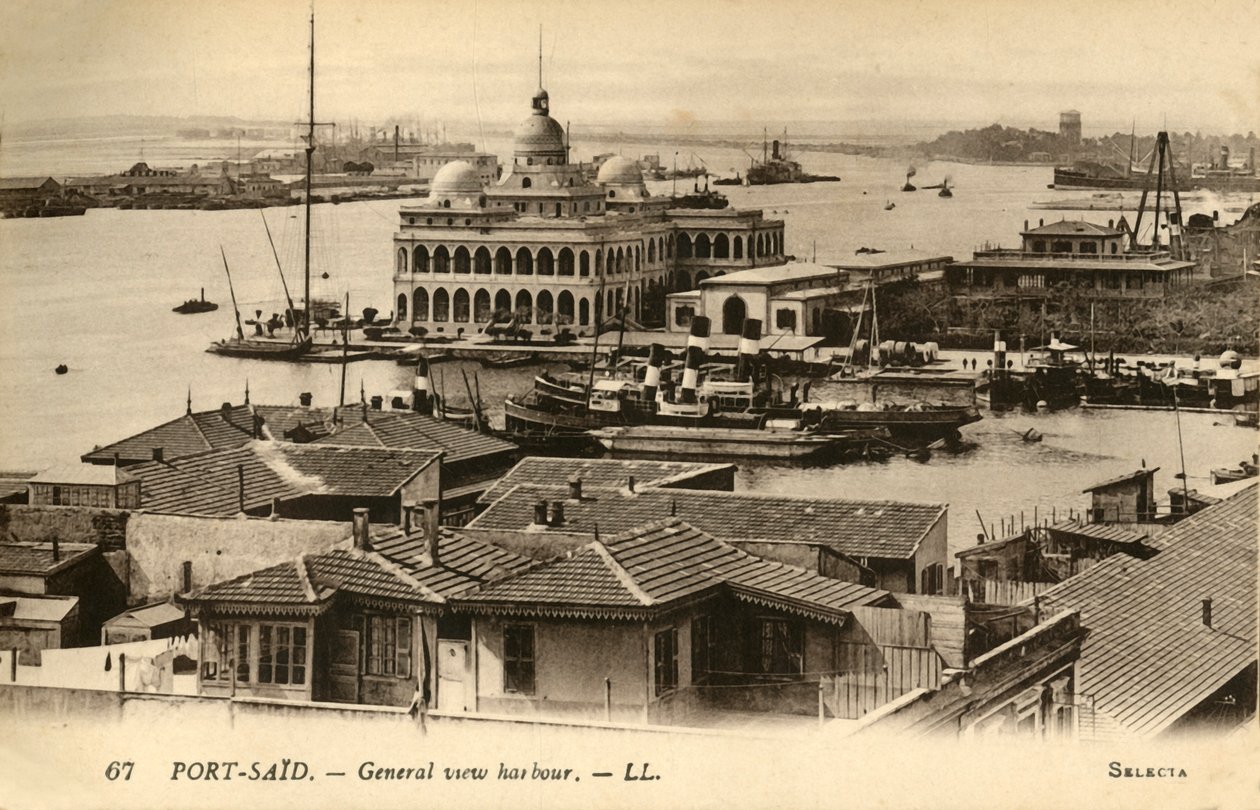 Port-Said. - Algemeen uitzicht haven. - LL., c1918-c1939 door Unbekannt