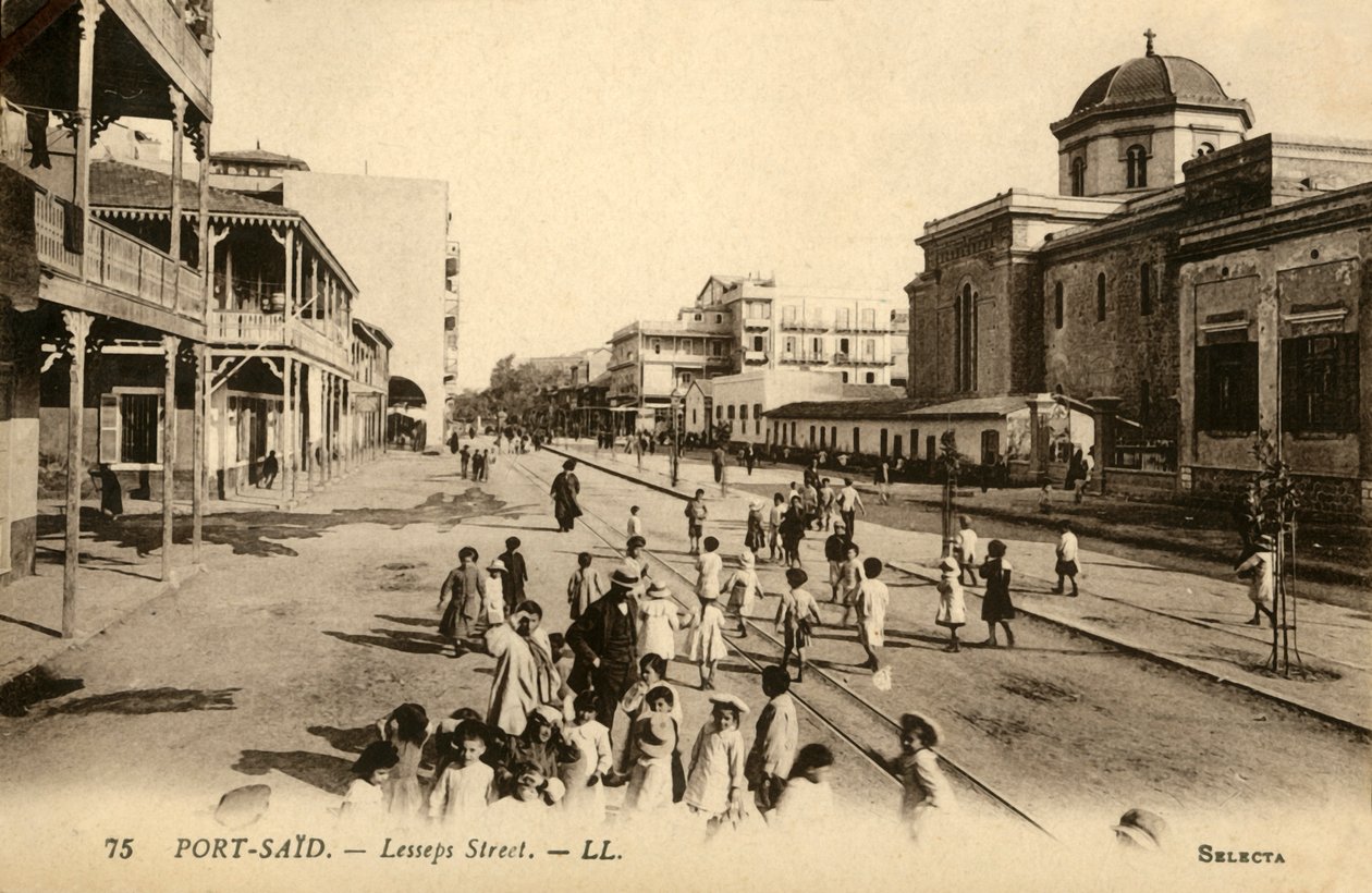 Port-Said. - Lessepsstraat. - LL., ca. 1918-ca. 1939 door Unbekannt