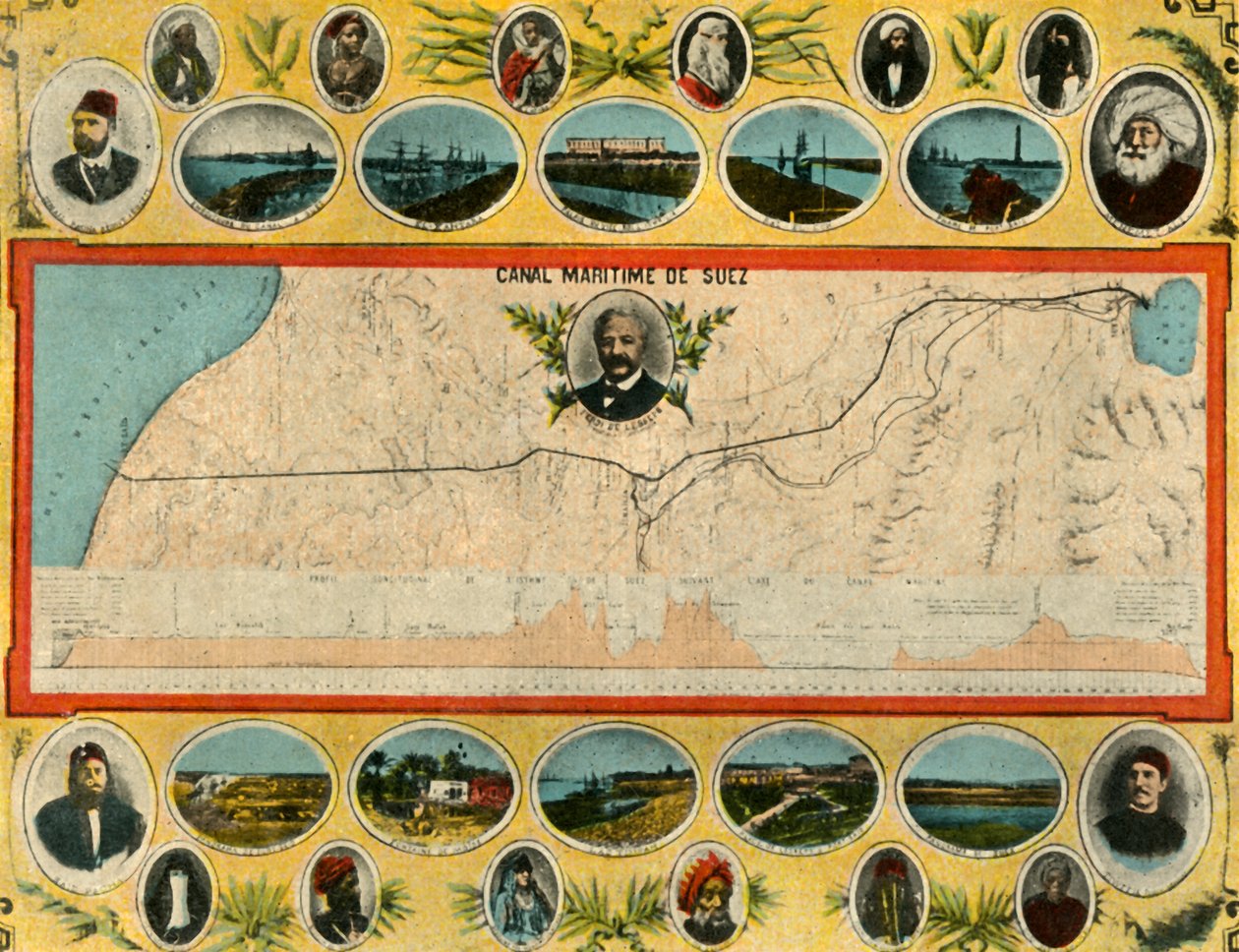 Port-Said - Het plan van het kanaal, c1918-c1939 door Unbekannt