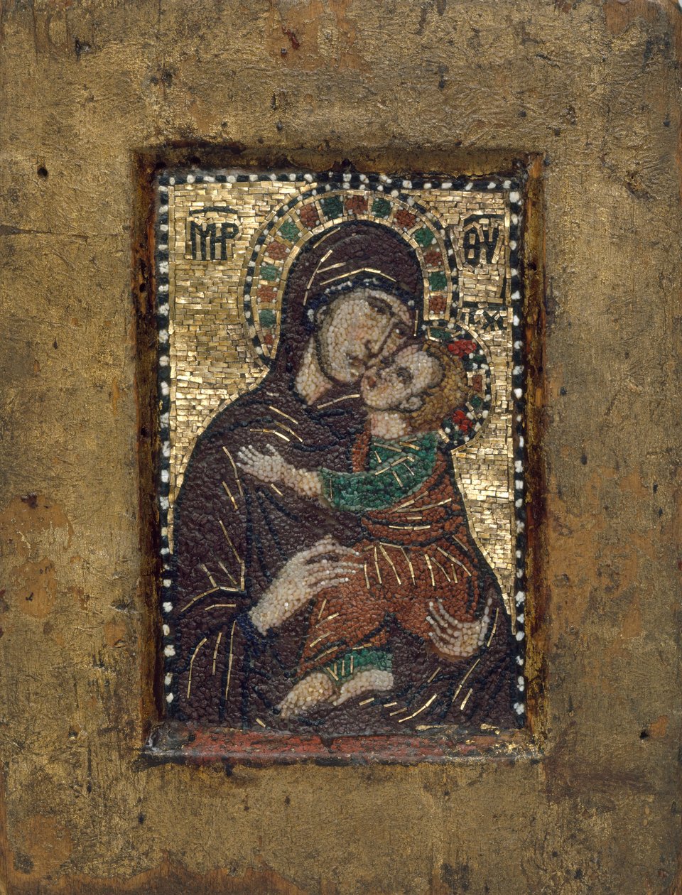 Draagbaar icoon met de Maagd Eleousa, Byzantijns, begin 1300 door Unbekannt