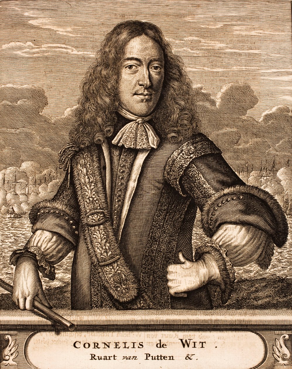 Portret van Cornelis de Witt 1623-1672 Uit: Schauplatz des Krieges, 1675 door Unbekannt