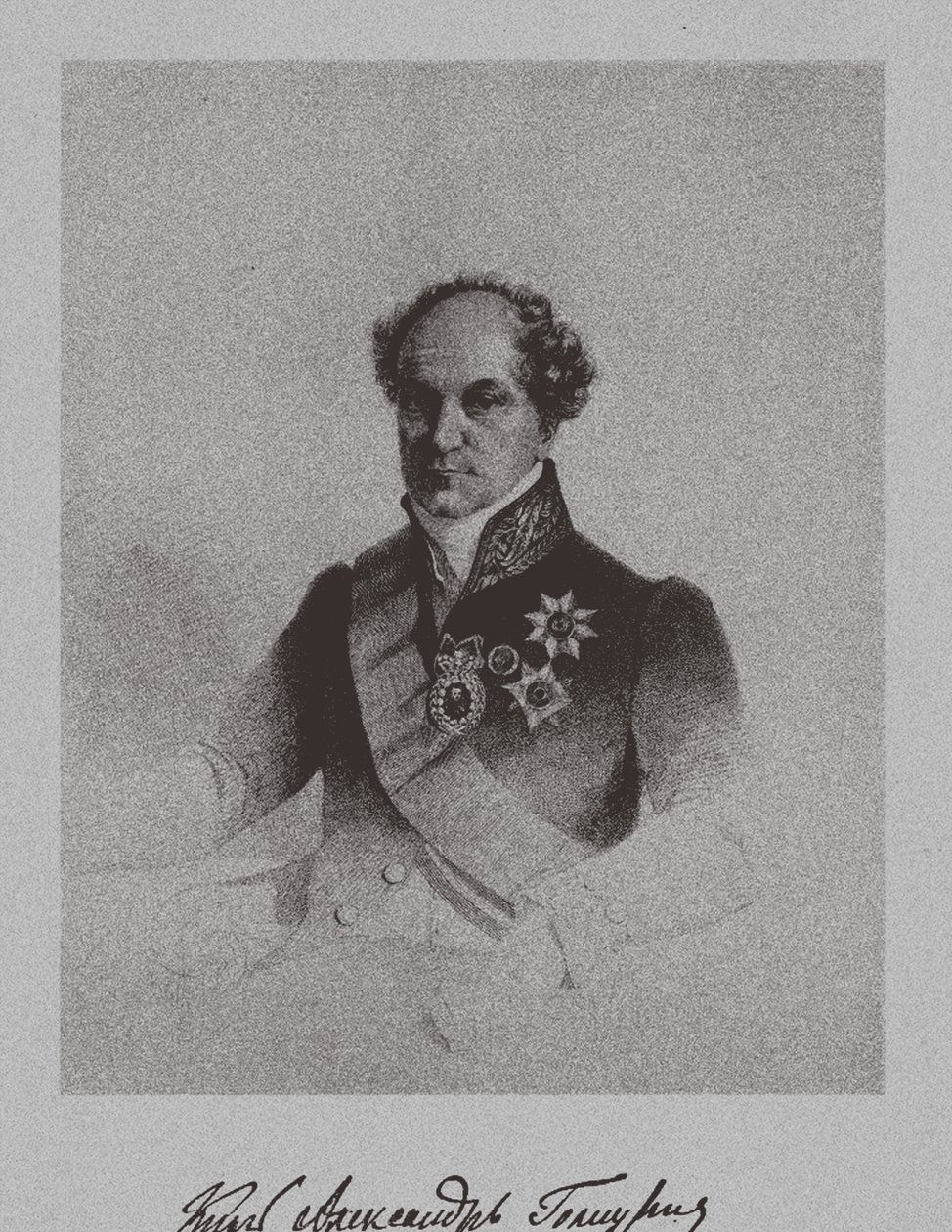 Portret van graaf Alexander Nikolayevich Golitsyn 1773-1844, ca. 1840 door Unbekannt