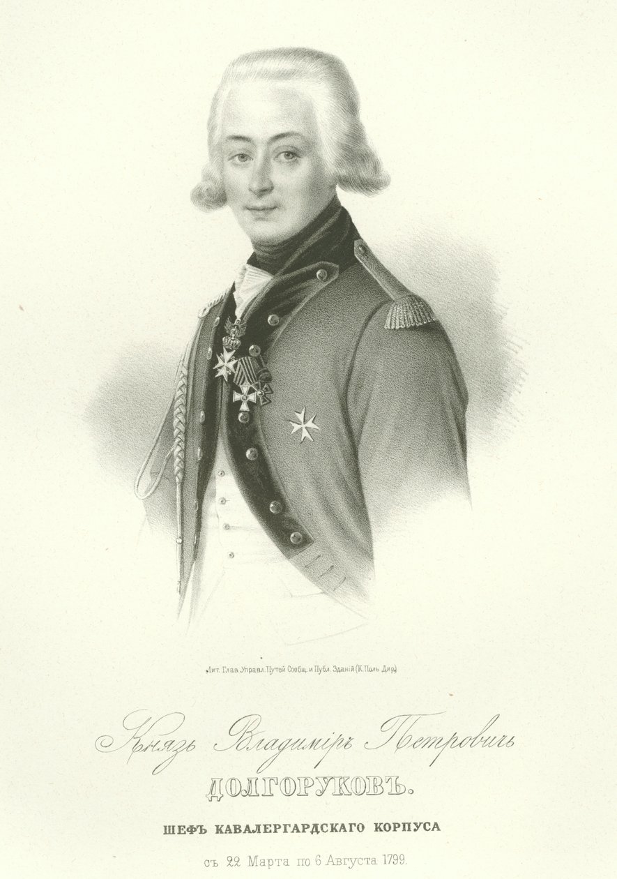 Portret van Graaf Vladimir Petrovich Dolgorukov door Unbekannt