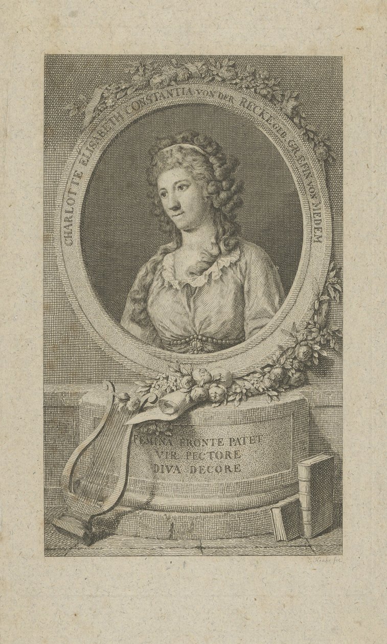 Portret van Elisa von der Recke 1754-1833, 1792 door Unbekannt