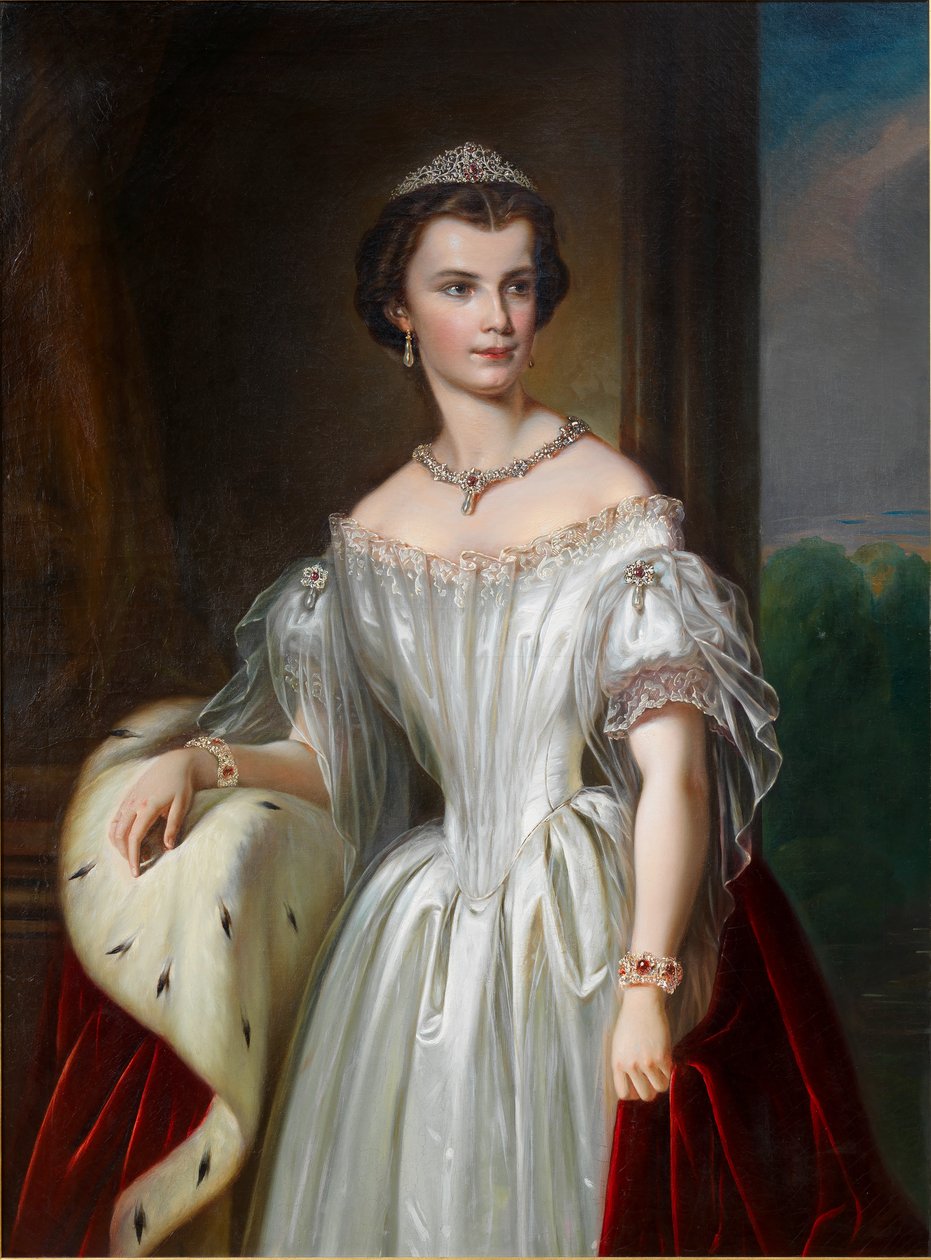 Portret van Elisabeth van Beieren, 1854 door Unbekannt