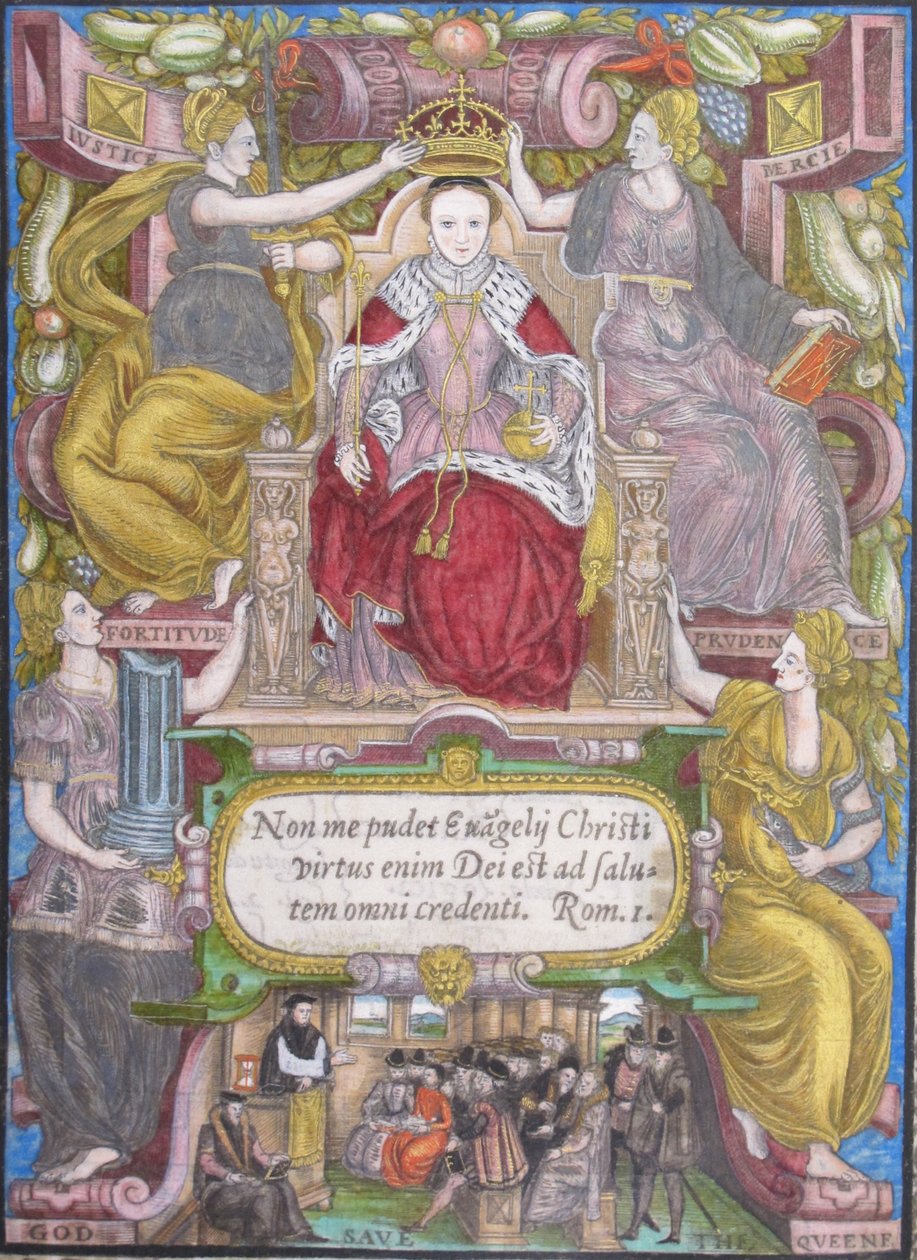 Portret van Elizabeth I van Engeland met kroon, 1572 door Unbekannt