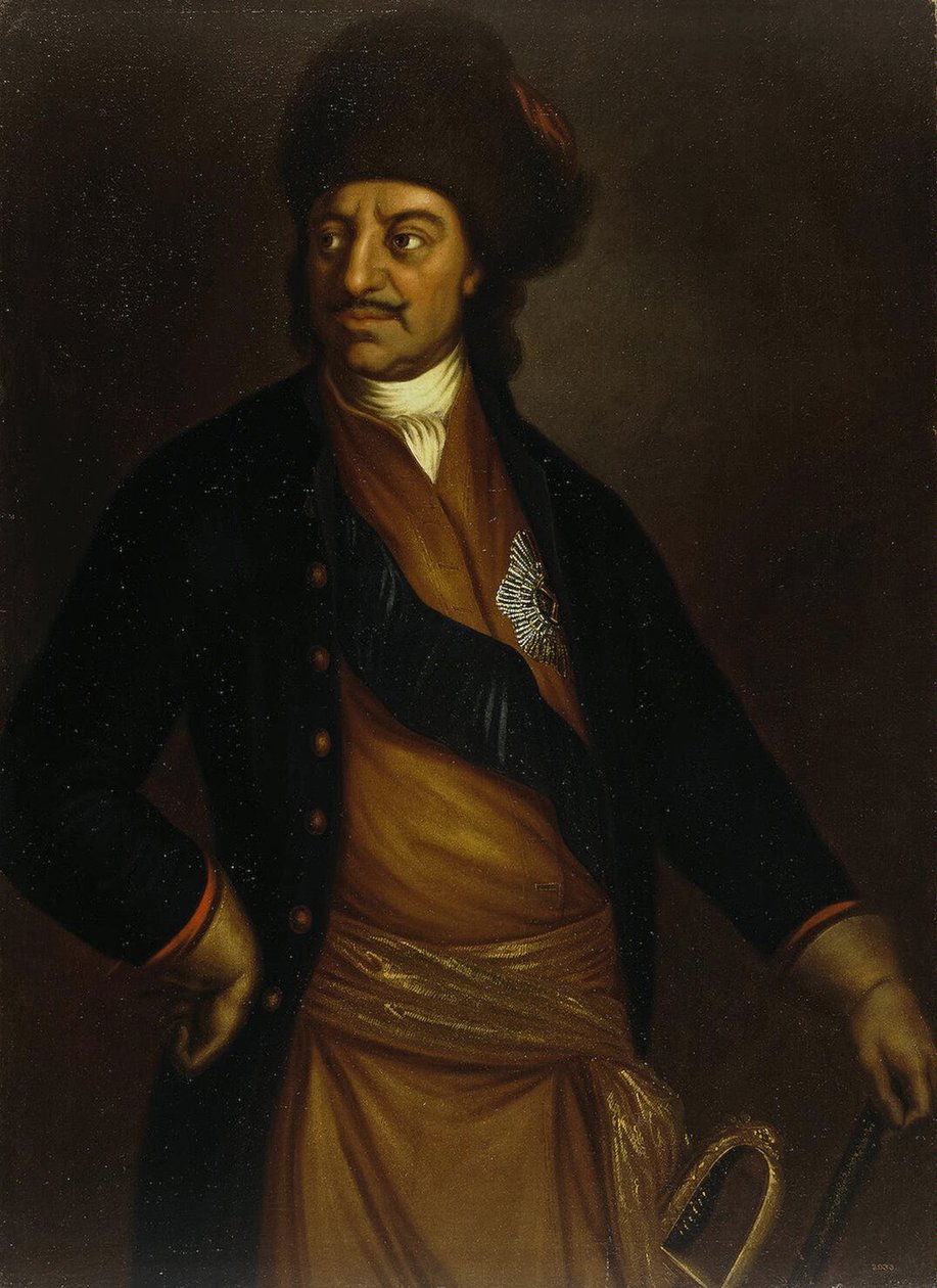Portret van Keizer Peter I de Grote 1672-1725, Begin 18e eeuw door Unbekannt