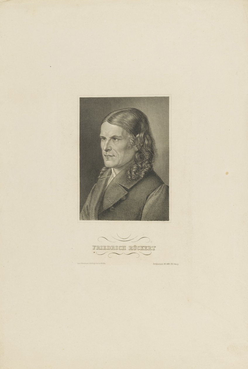Portret van Friedrich Rückert 1788-1866, ca. 1845 door Unbekannt
