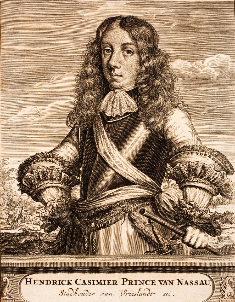 Portret van Hendrik Casimir II 1657-1696, Prins van Nassau-Dietz, 1675 door Unbekannt