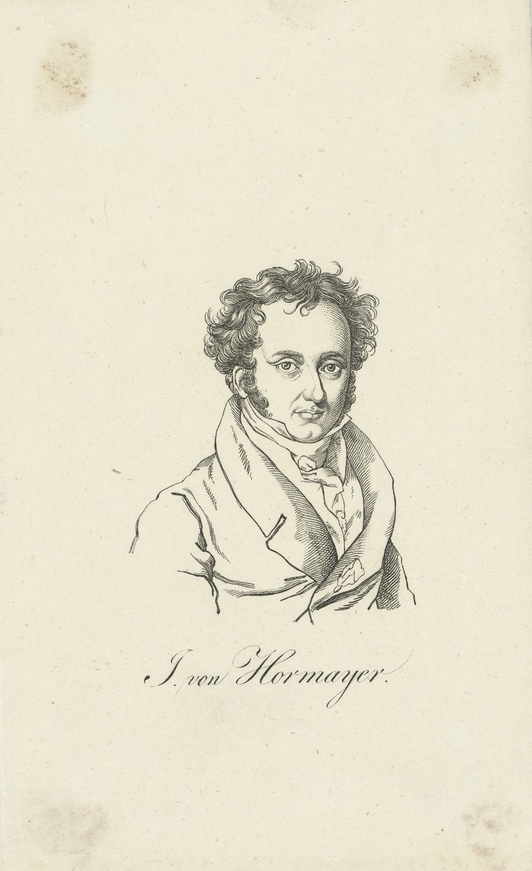 Portret van Joseph Hormayr, Baron zu Hortenburg 1781-1848 door Unbekannt