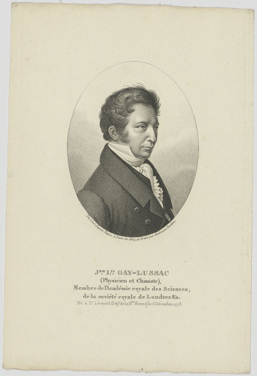 Portret van Joseph Louis Gay-Lussac 1778-1850 door Unbekannt