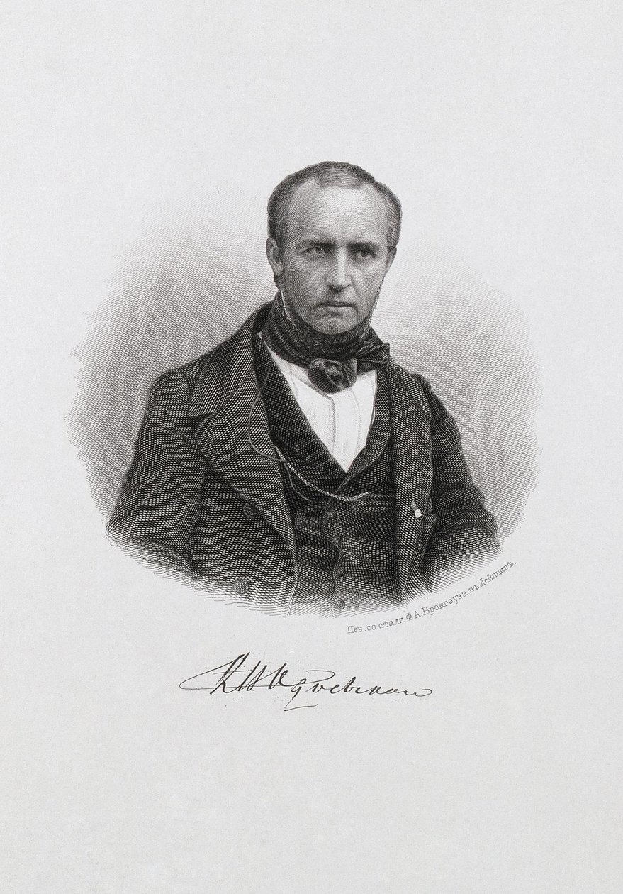 Portret van prins Vladimir Fyodorovich Odoyevsky 1803-1869, ca. 1874 door Unbekannt