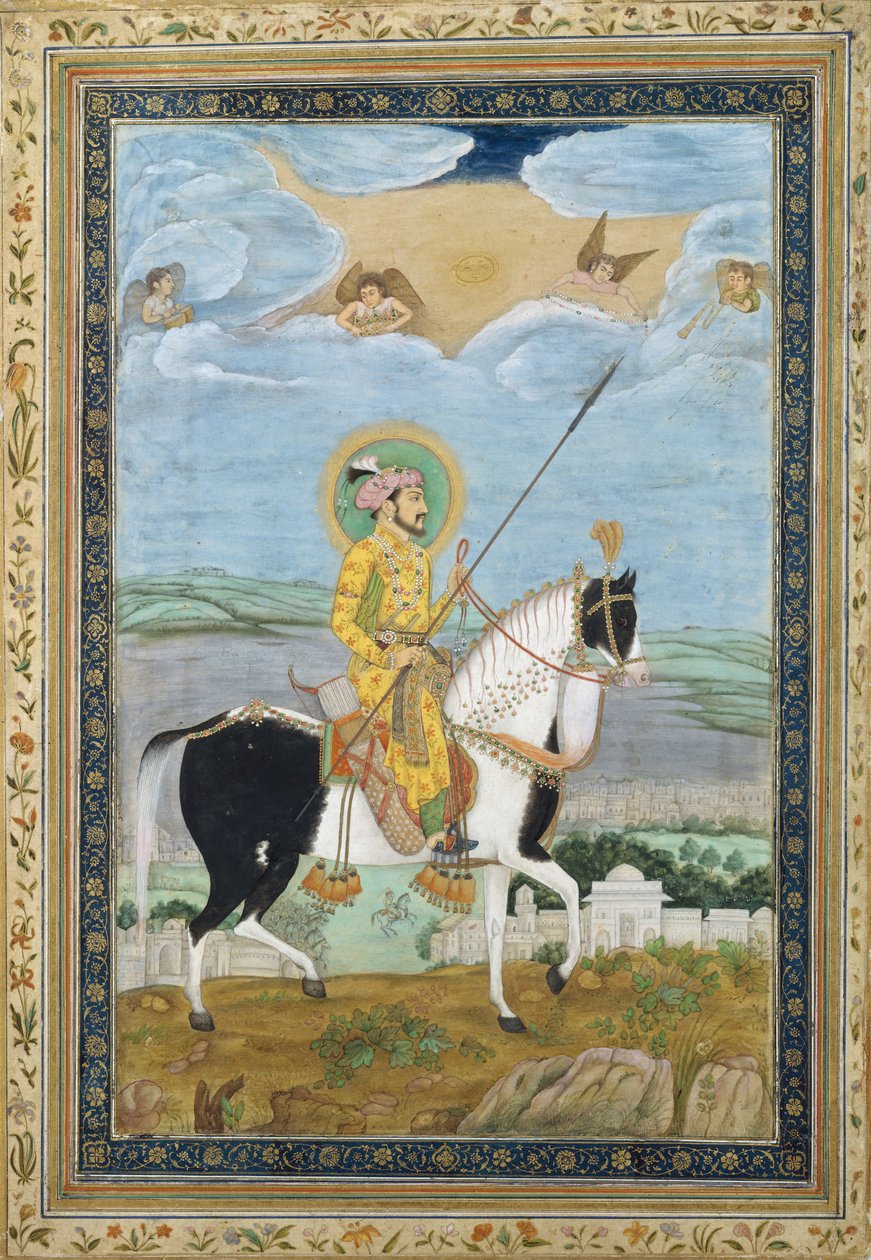 Portret van Shah Jahan te Paard, 17e eeuw door Unbekannt