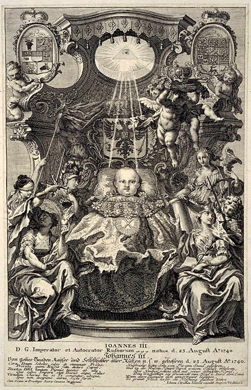 Portret van Tsaar Ivan VI Antonovich van Rusland 1740-1764, 1740 door Unbekannt