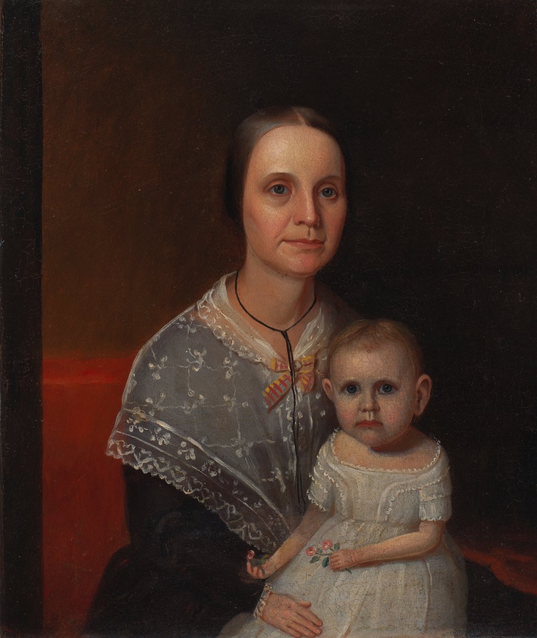 Portret van een moeder en kind door Unbekannt