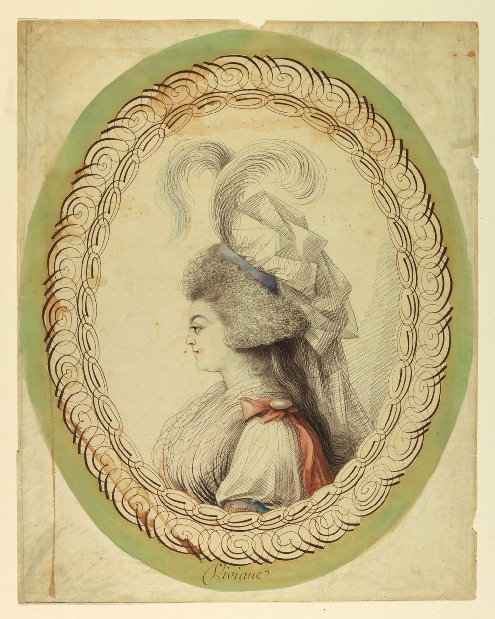 Portret van een vrouw door Unbekannt