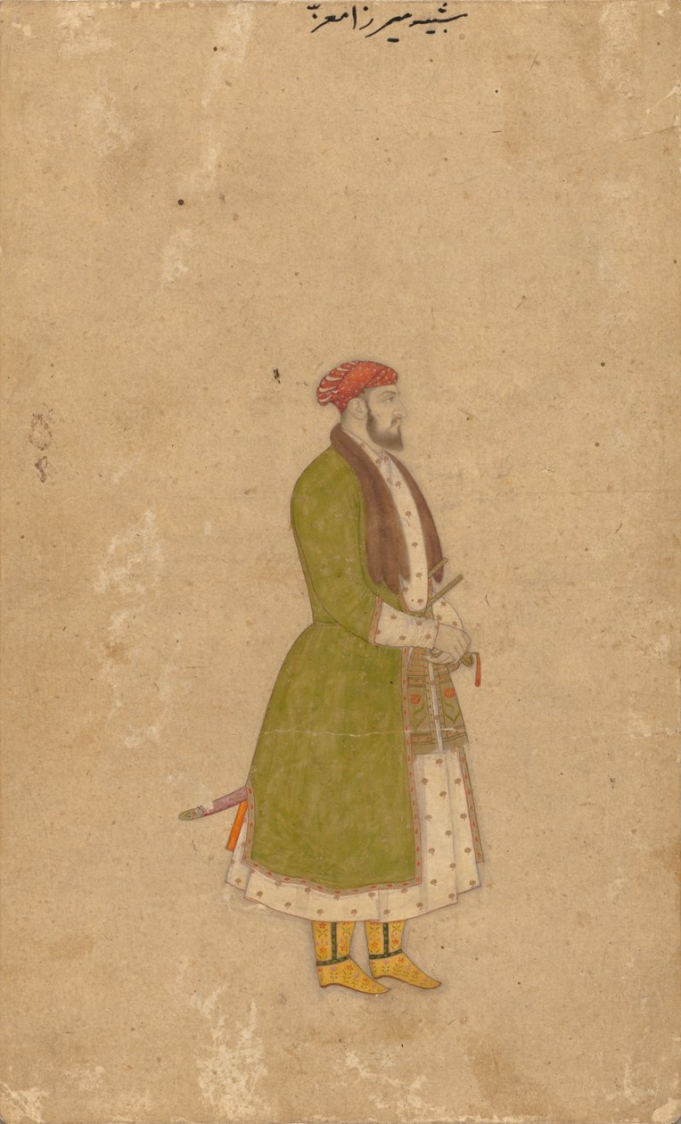 Portret van de Hofdienaar Mirza Muizz, ca. 1680-1700 door Unbekannt