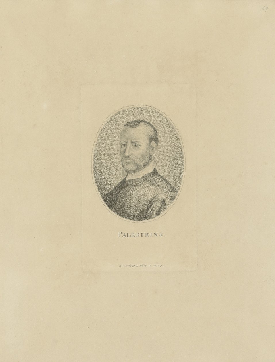 Portret van de componist Giovanni Pierluigi da Palestrina door Unbekannt