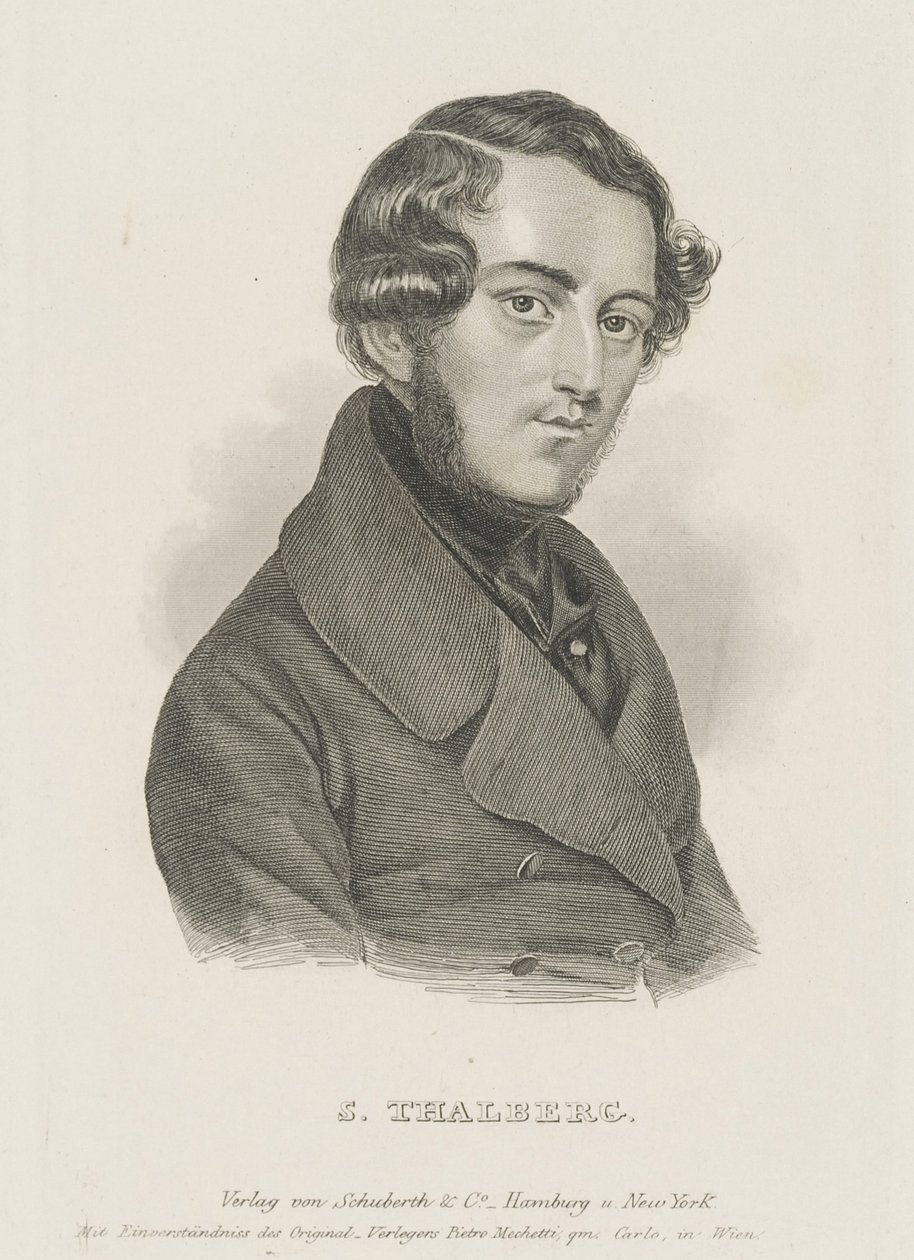 Portret van de pianist en componist Sigismund Thalberg 1812-1871, ca. 1850 door Unbekannt