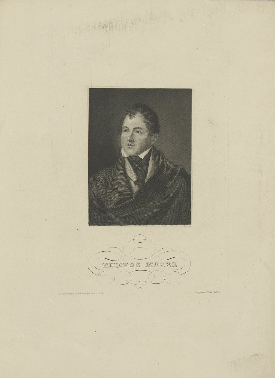 Portret van de dichter Thomas Moore 1779-1852, 1830s door Unbekannt