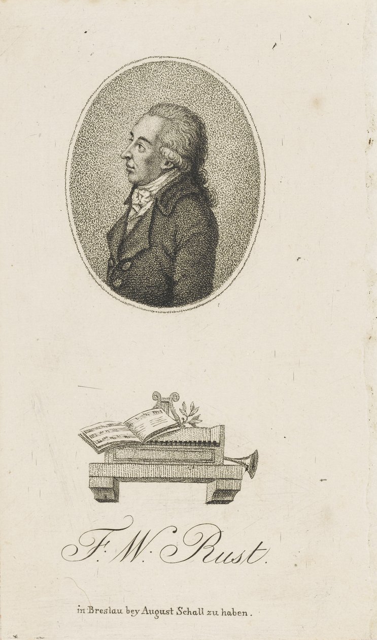 Portret van de violist en componist Friedrich Wilhelm Rust 1739-1796, c. 1800 door Unbekannt