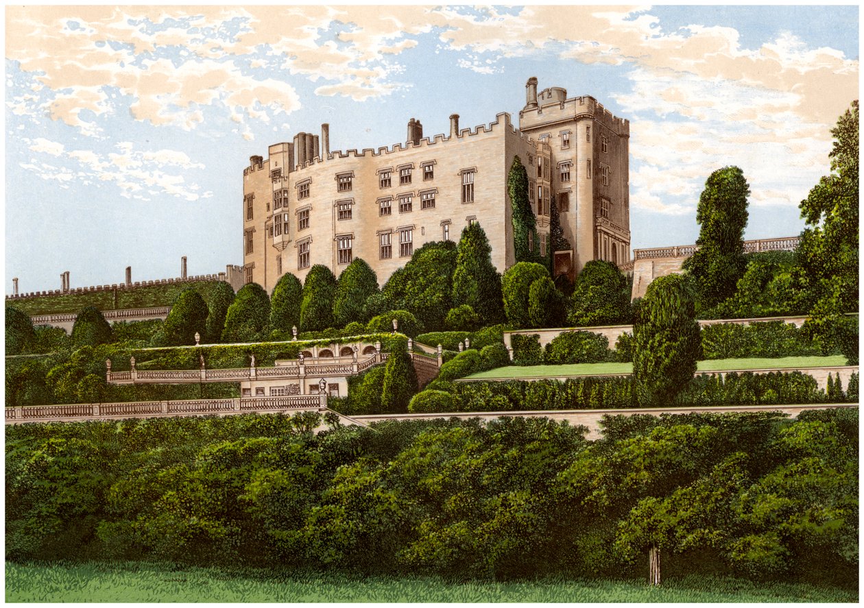 Powis Castle, Powys, Wales, huis van de Graaf van Powys, ca. 1880 door Unbekannt
