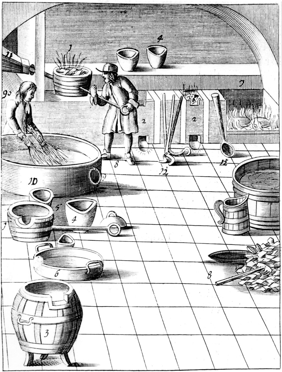 Voorbereiding van koper en zilver voor de productie van munten, 1683 door Unbekannt