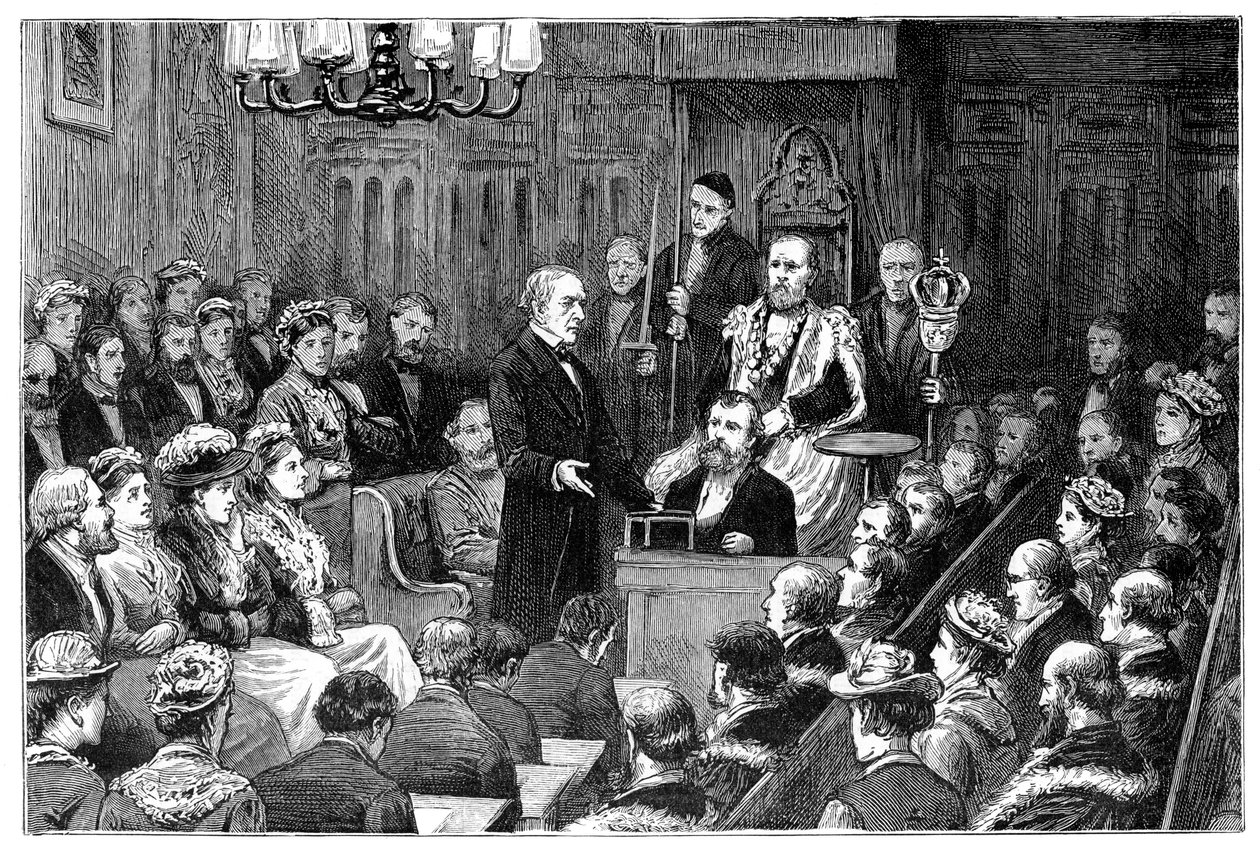 Overhandiging van de Vrijheid van de Stad aan Mr Gladstone, 1877 door Unbekannt