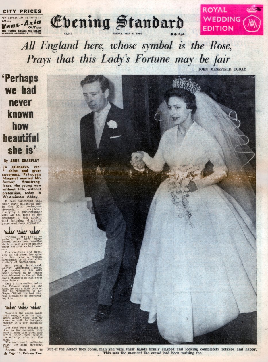 Prinses Margaret trouwt met Antony Armstrong-Jones, 6 mei 1960 door Unbekannt